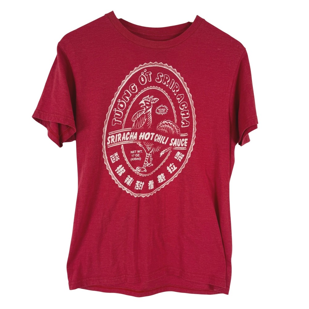 Mad Engine Mens‎ Sriracha Hot Chili Sauce Graphic T-Shirt Red Heather MD
